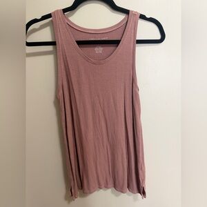 American Eagle Soft & Sexy Ribbed Tank Top Mauve Pink S